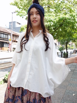 コットンオックスワッシャーブラウス