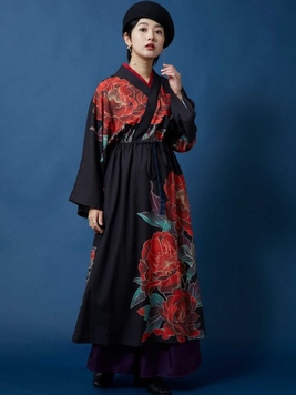 吉事装いならい刺繍ワンピース